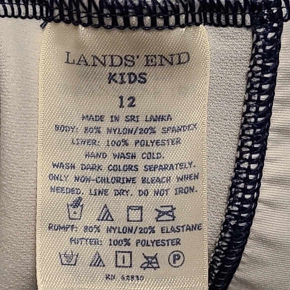 𝅺lot Land's End Girl's Striped Tankini and Rashguard, size 12 - Picture 11 of 16